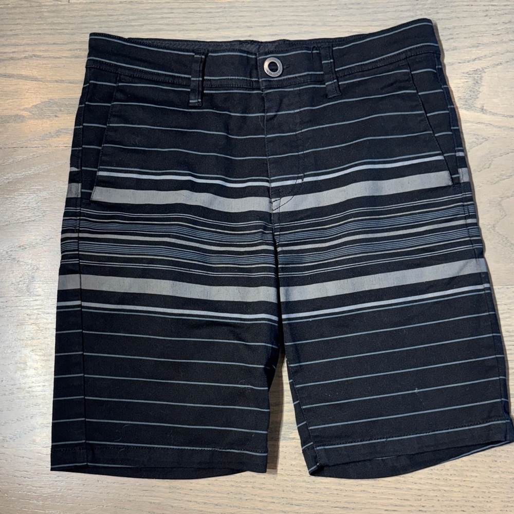 Volcom Black and Gray Striped Boy’s Shorts
